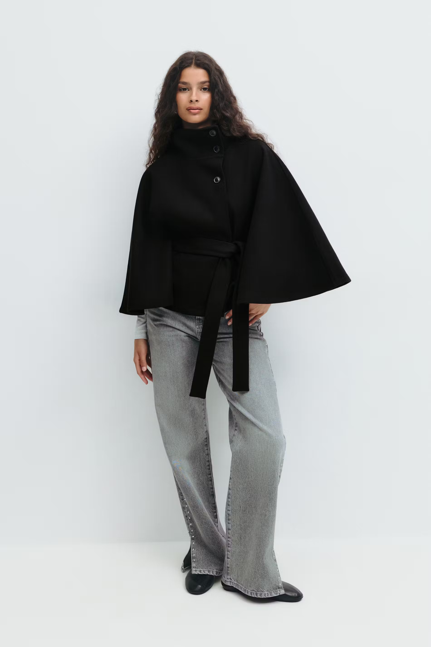 LorezaCape | Elegant Chic Women's Winter Cape Coat with High Collar