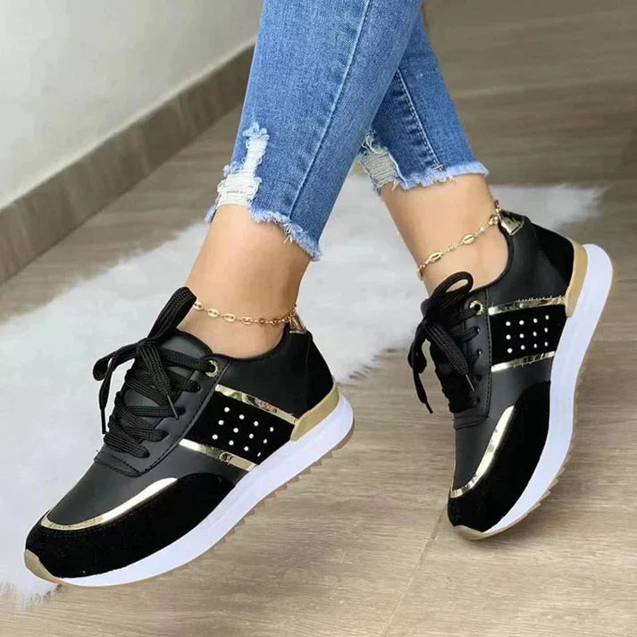 Fashionable Metallic Detail Women's Sneakers