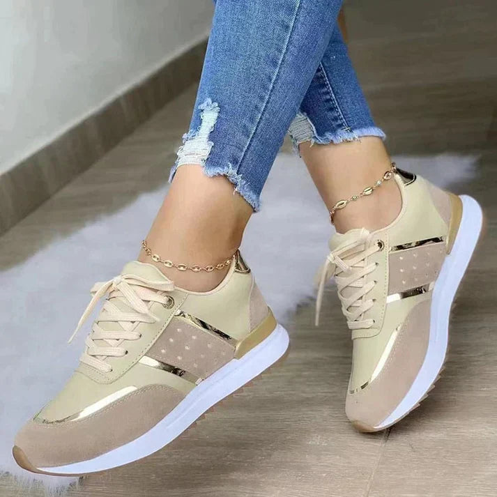 Fashionable Metallic Detail Women's Sneakers - BritishElegance