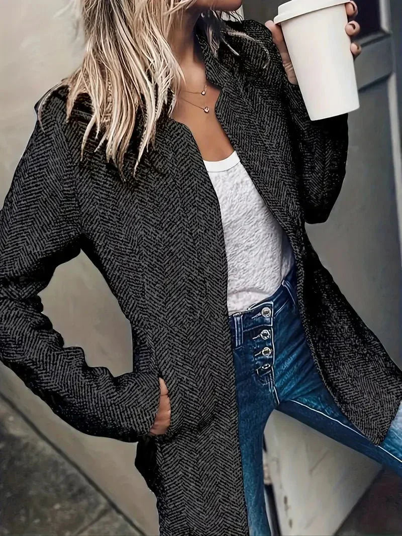 Classic Women's Oversized Open Front Coat