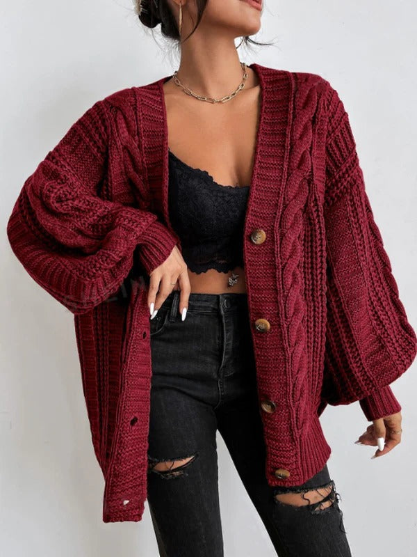 Women's Cozy Oversized Knit Cardigan Sweater