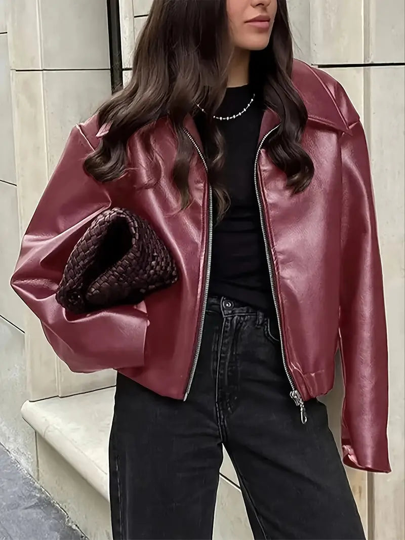 Casual Women's Loose Fit Zip Jacket
