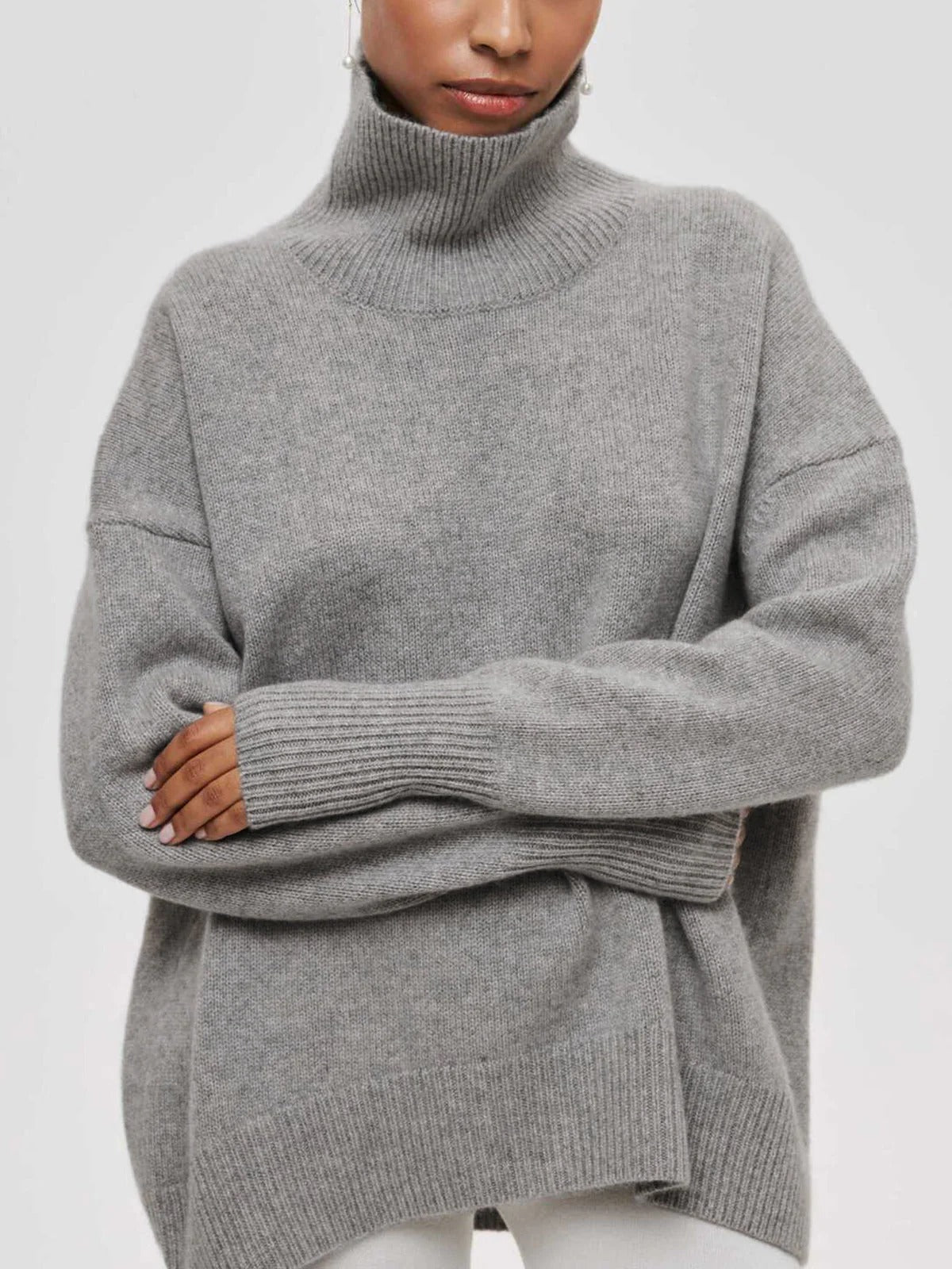 Comfortable Women's Large Turtleneck Jumper Sweater
