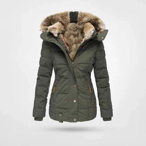 Warm Women's Down Hooded Parka Jacket