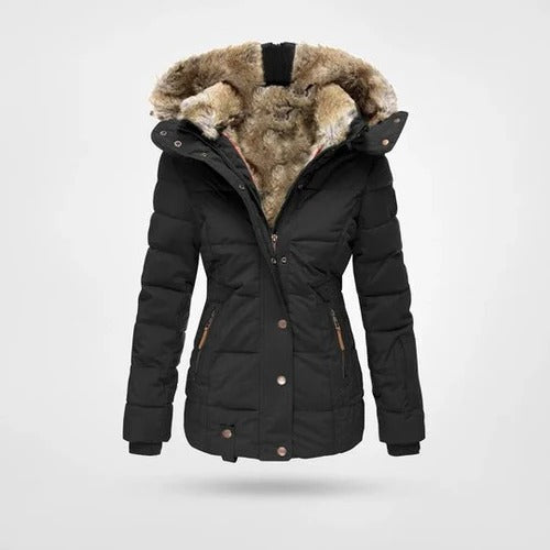 Warm Women's Down Hooded Parka Jacket - BritishElegance