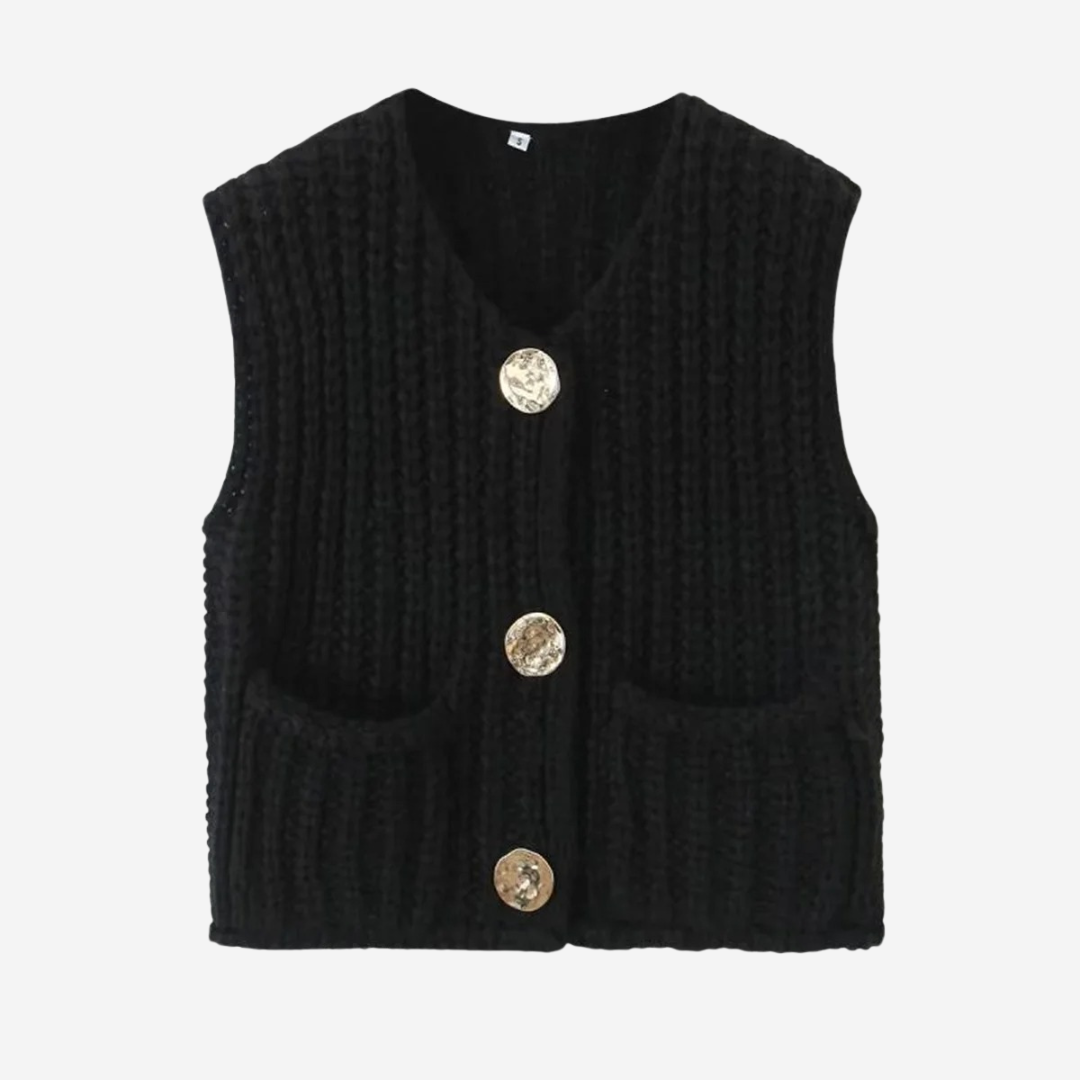 Cozy Women's Knit Button Sweater Vest