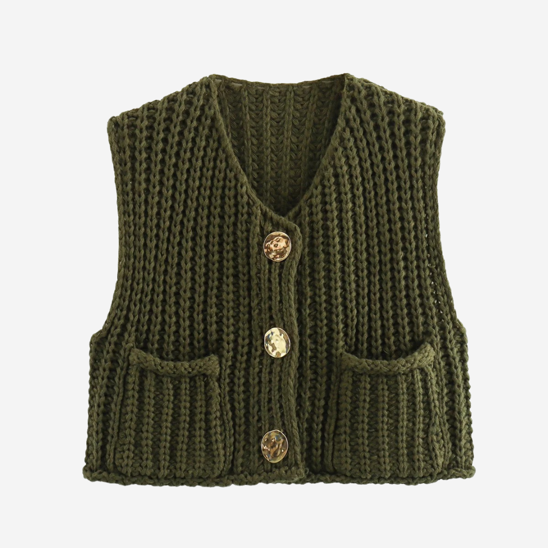 Cozy Women's Knit Button Sweater Vest