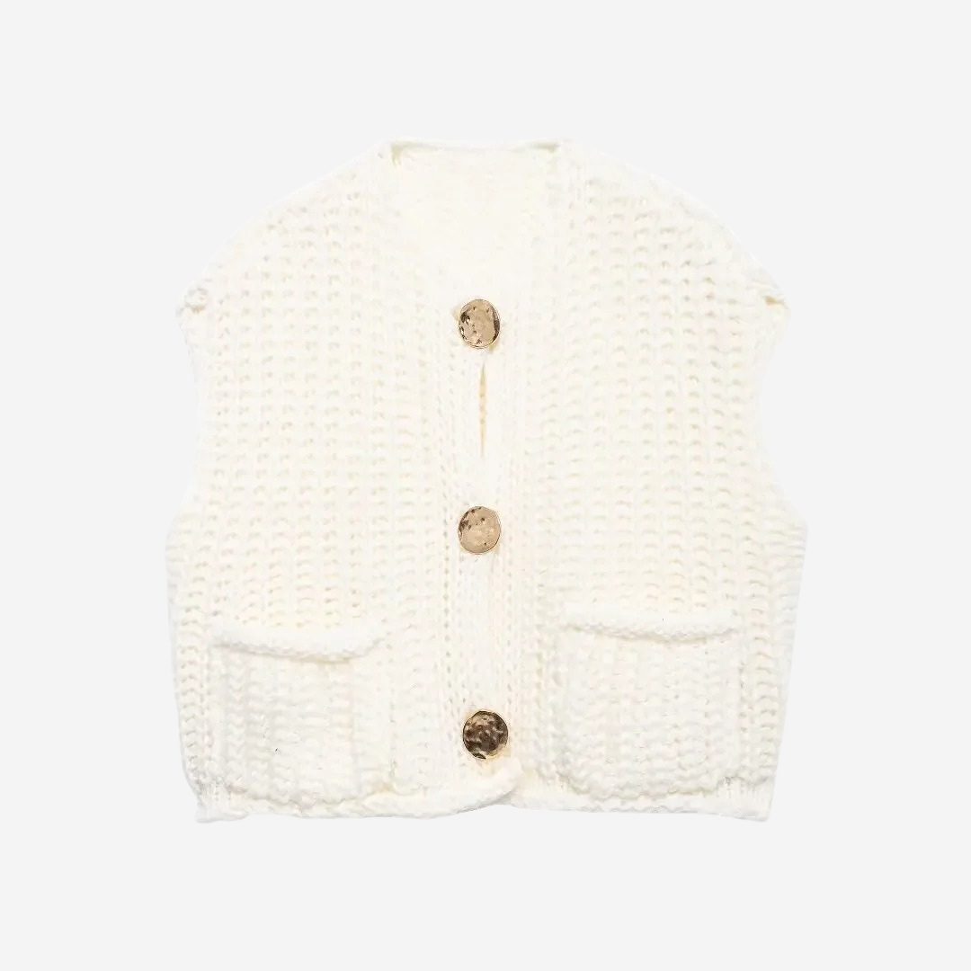 Cozy Women's Knit Button Sweater Vest