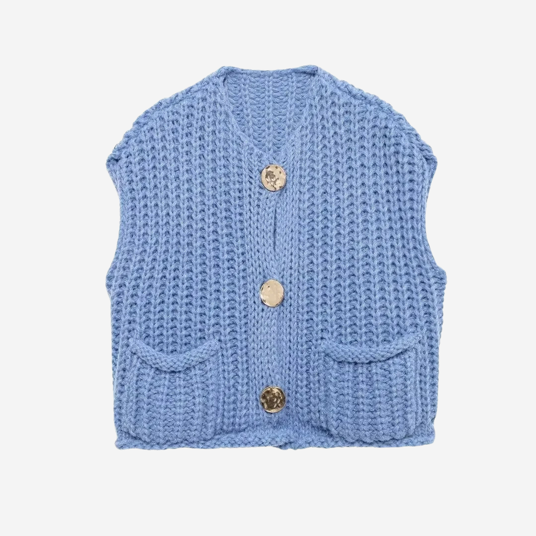 Cozy Women's Knit Button Sweater Vest