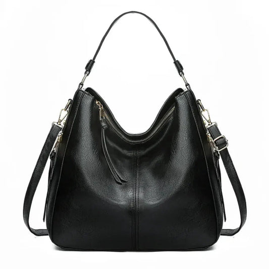 Elegant handbag ladies black - Spacious bag Frida