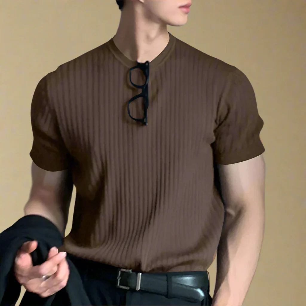 Men's Casual Luxury Knitted T-shirt For Summer