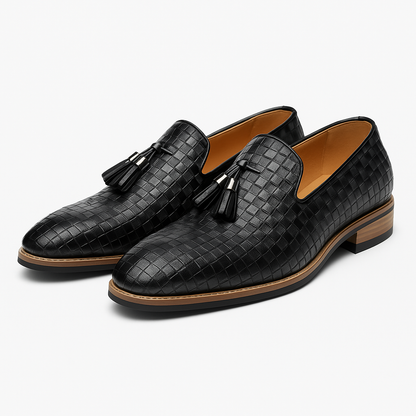 Men's Casual Woven Leather Loafers