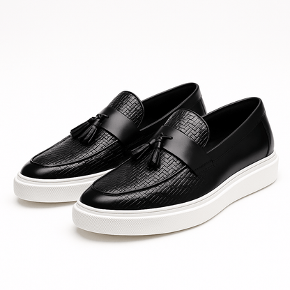 Men’s Woven Leather Tassel Loafers