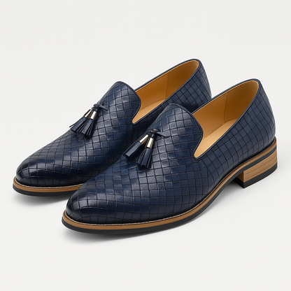 Men's Casual Woven Leather Loafers