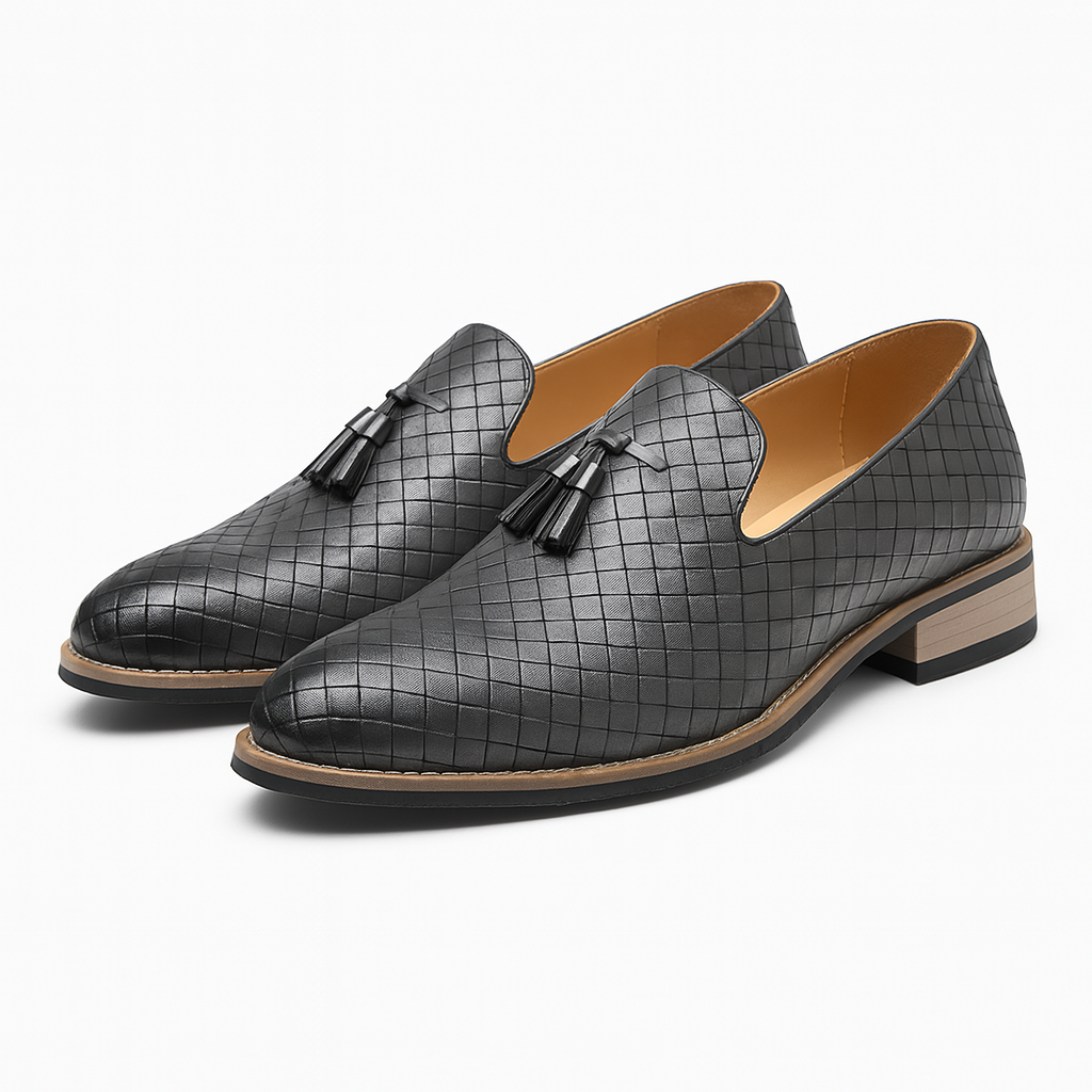 Men's Casual Woven Leather Loafers