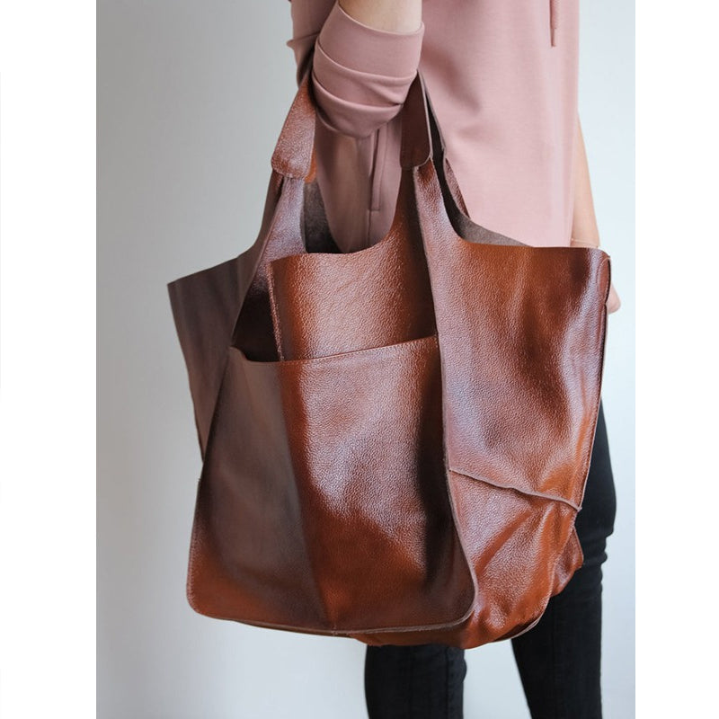 LuxuraLeather | Elegant Versatile Oversized Weekender Handbag