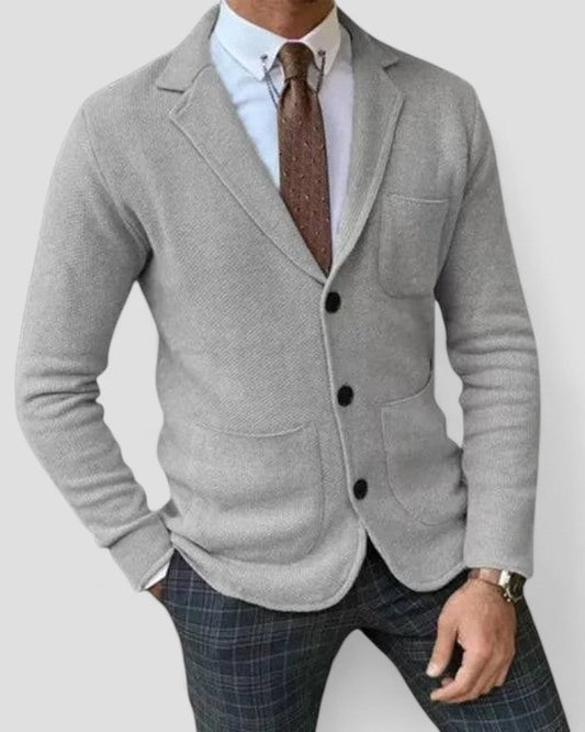 Men’s Tailored Lapel Knit Cardigan