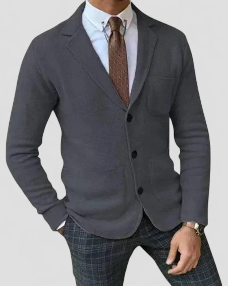 Men’s Tailored Lapel Knit Cardigan