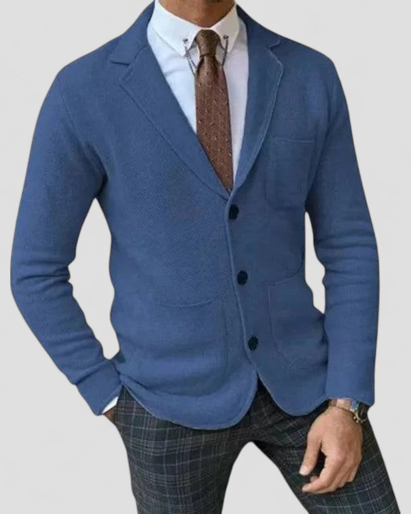 Men’s Tailored Lapel Knit Cardigan
