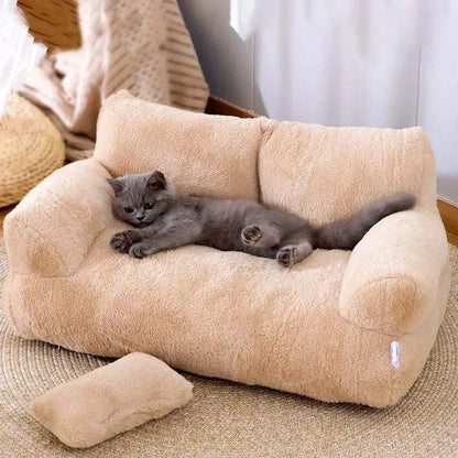Cozy Pet Bed with Elevated Edge for Cats and Dogs
