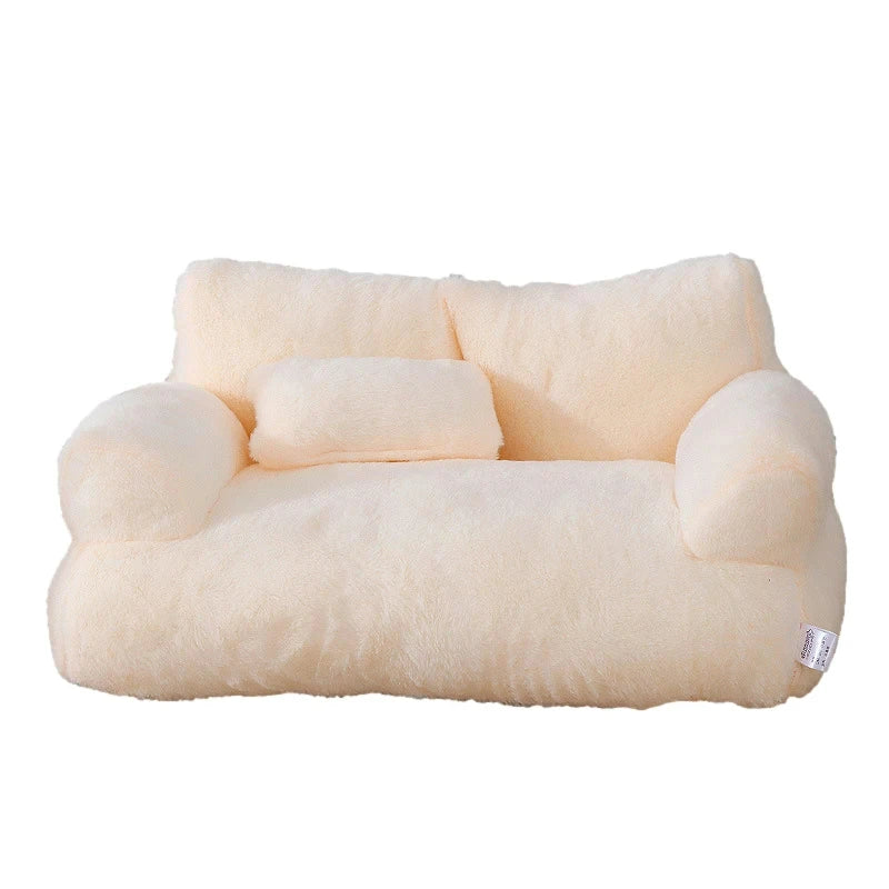 Cozy Pet Bed with Elevated Edge for Cats and Dogs