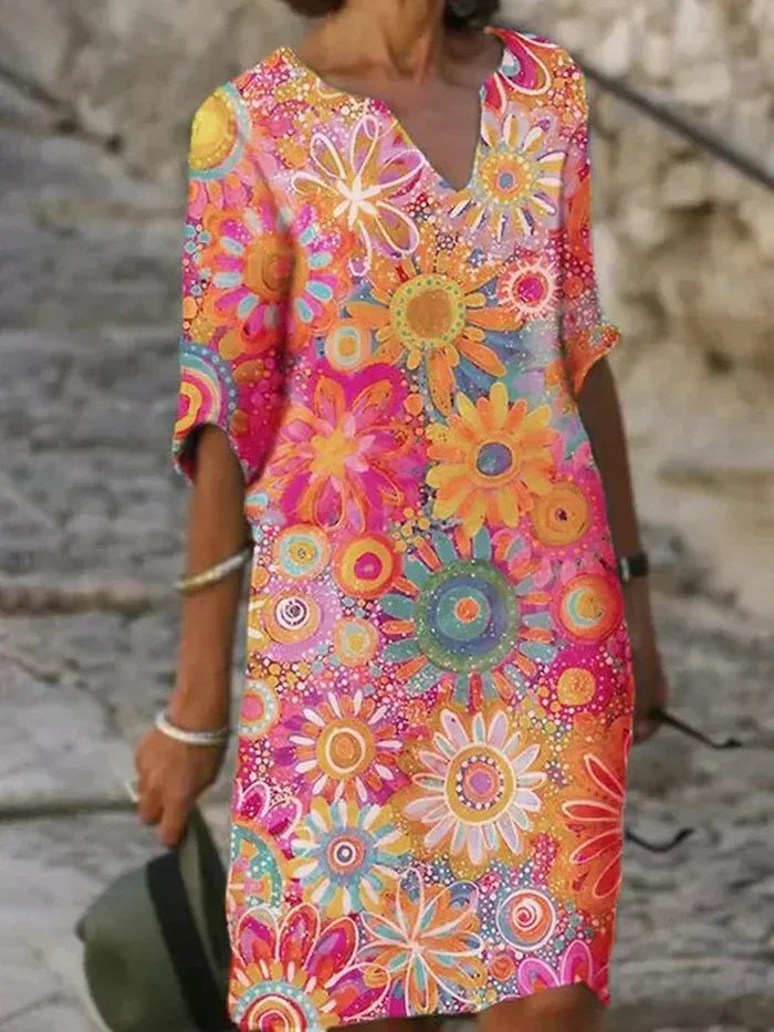 Beautiful Floral Summer Dress - BritishElegance