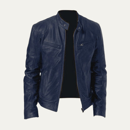 Men’s Classic Racer Leather Motorcycle Jacket