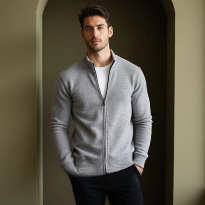 Classic wool cardigan for men