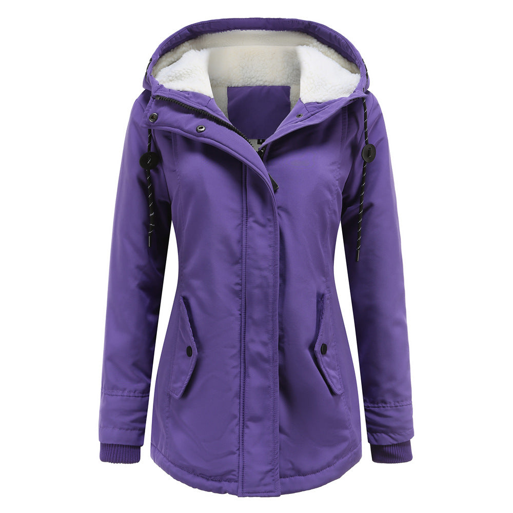 Warm Women's Fleece Hooded Winter Coat
