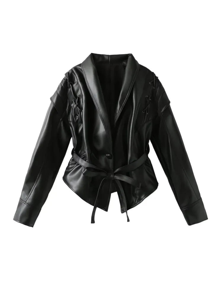 Madonna | Women's Winter Jacket with Tie Belt