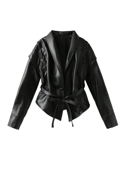 Madonna | Women's Winter Jacket with Tie Belt