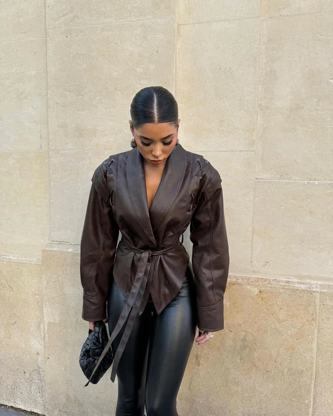 Madonna | Women's Winter Jacket with Tie Belt