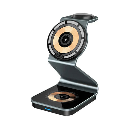 Compact 3-in-1 Fast Wireless Charging Pad - BritishElegance