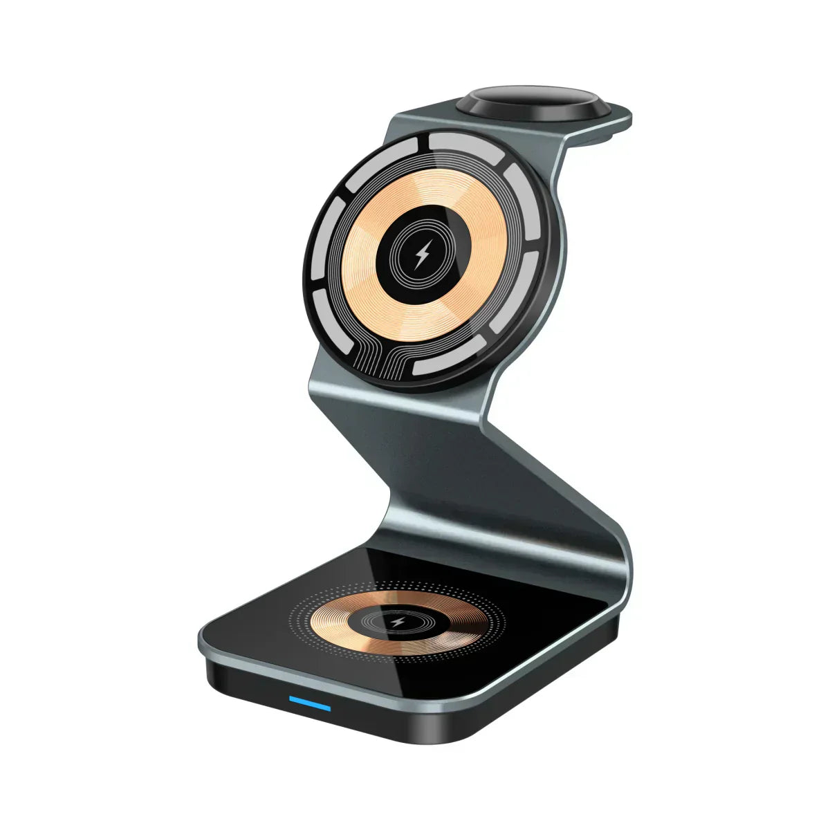 Compact 3-in-1 Fast Wireless Charging Pad