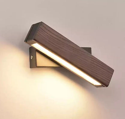 Rotating Wooden LED Bedside Wall Lamp
