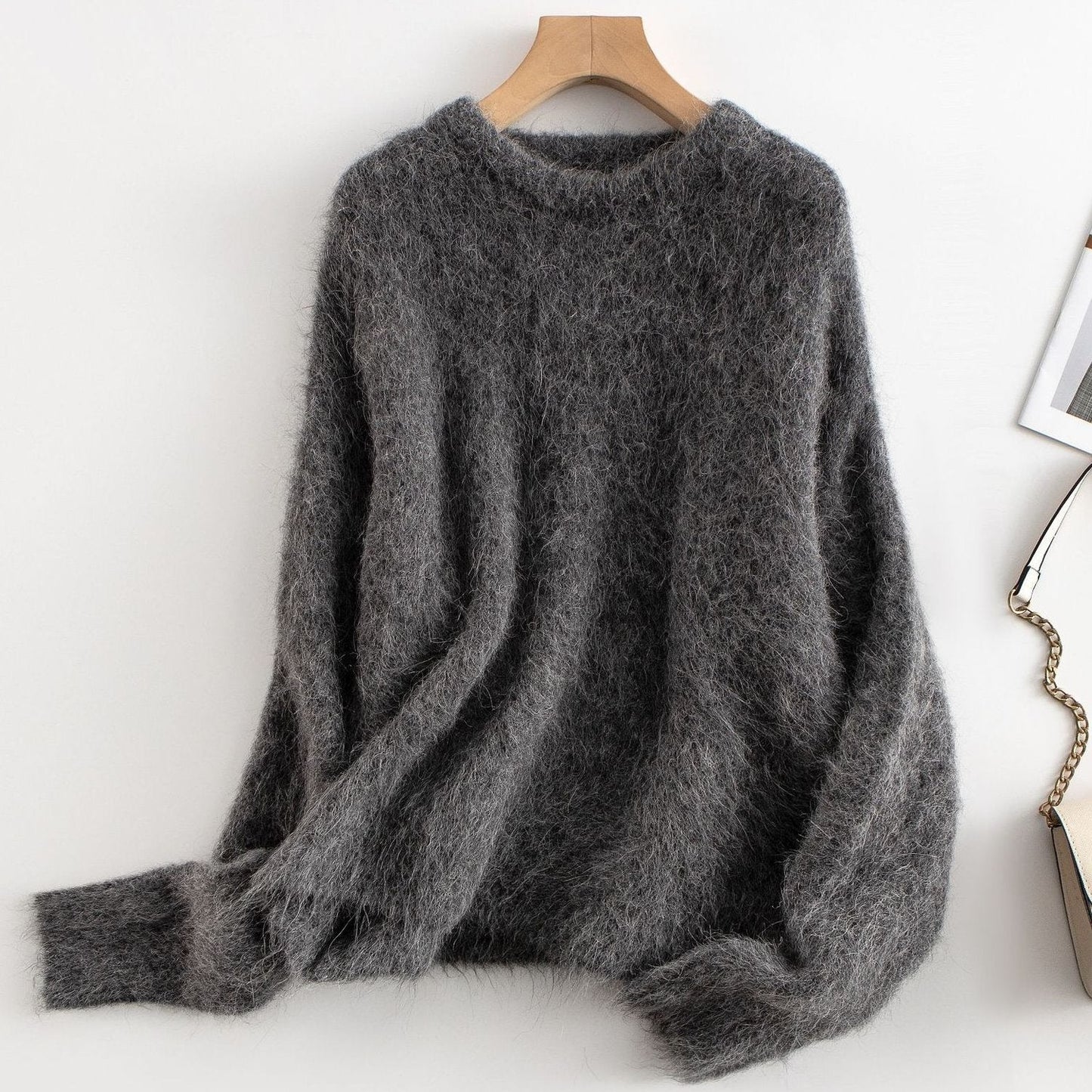 Isla Relaxed Fit Ribbed Sweater | Crewneck Long Sleeve Sweater