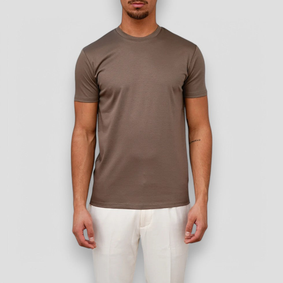 Premium Mens Classic Crew Neck T-Shirt - Soft Satin Touch - BritishElegance