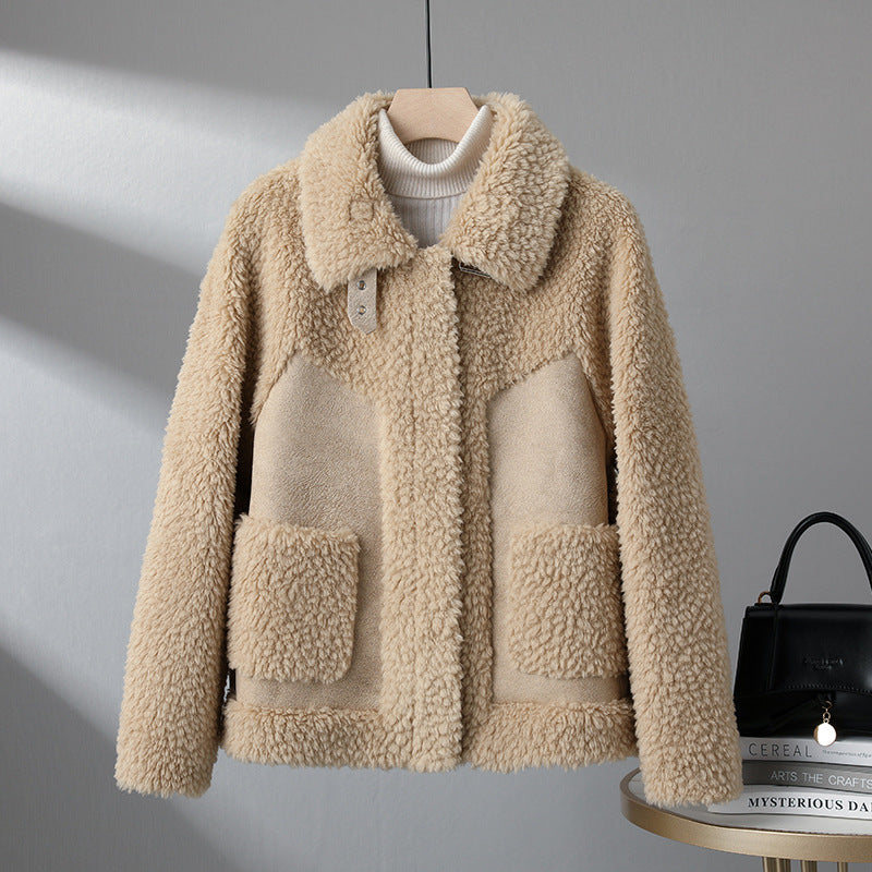 Isla Relaxed Fit Sherpa Jacket | Collared Button Front Jacket