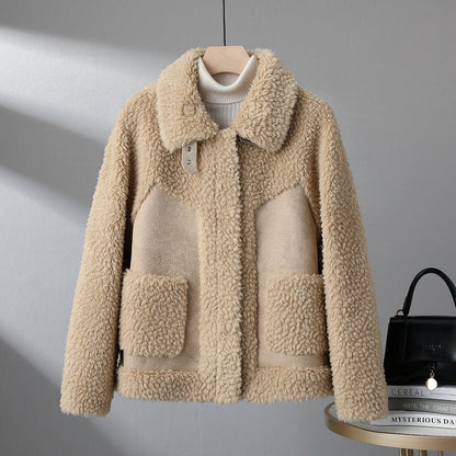 Isla Relaxed Fit Sherpa Jacket | Collared Button Front Jacket