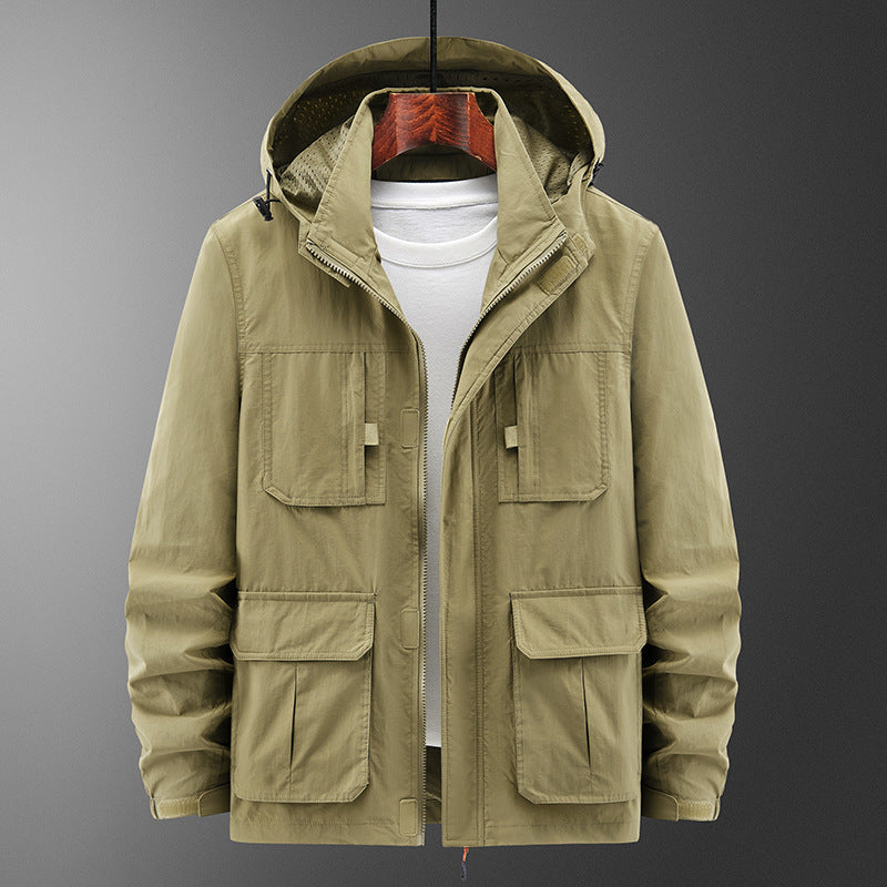 Oscar Regular Fit Hooded Hiking Jacket | Collared Full Zip Hiking Jacket