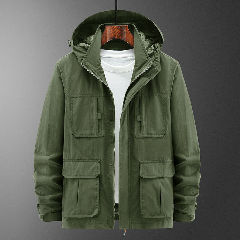 Oscar Regular Fit Hooded Hiking Jacket | Collared Full Zip Hiking Jacket