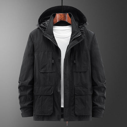 Oscar Regular Fit Hooded Hiking Jacket | Collared Full Zip Hiking Jacket