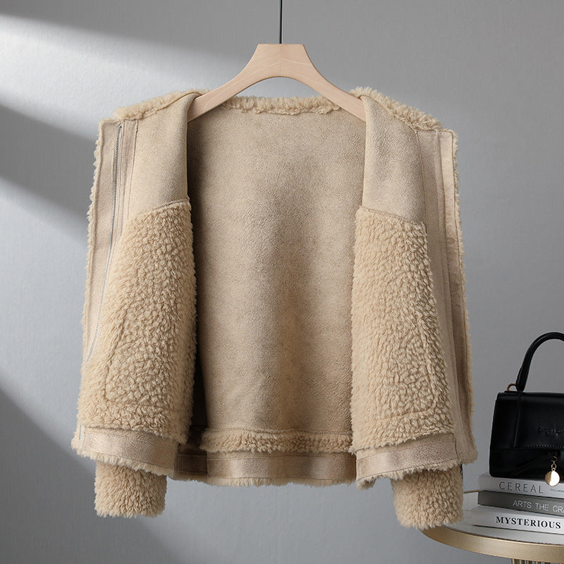 Isla Relaxed Fit Sherpa Jacket | Collared Button Front Jacket