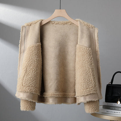 Isla Relaxed Fit Sherpa Jacket | Collared Button Front Jacket