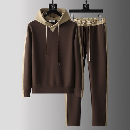 Arthur Relaxed Fit Hoodie And Joggers Two-Piece Set | Drawstring Hood Contrast Panels Tracksuit