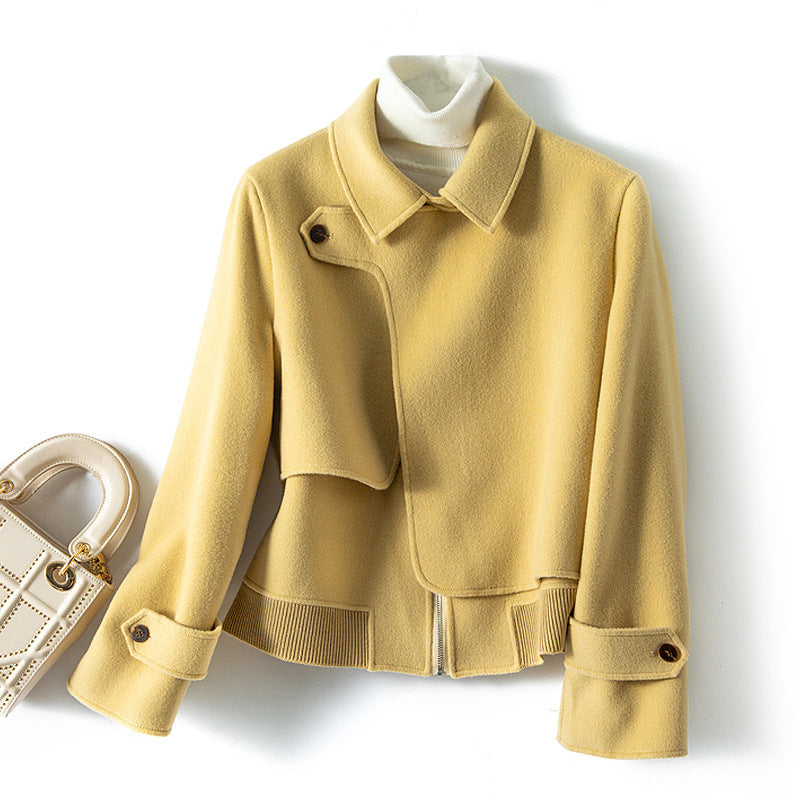 Isla  Relaxed Fit Jacket | Collared Asymmetric Closure Jacket