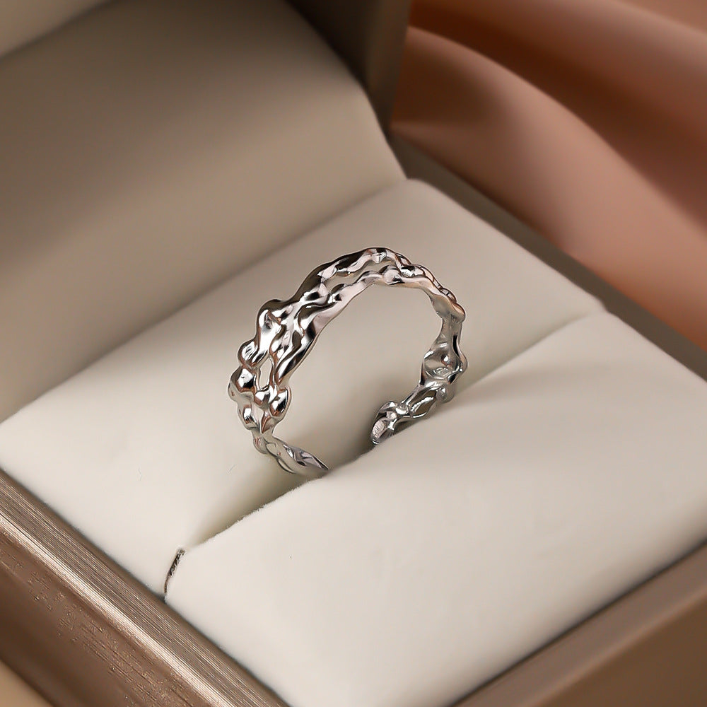 Amelia Textured Open Band Ring | Molten Abstract Ring