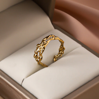 Amelia Textured Open Band Ring | Molten Abstract Ring