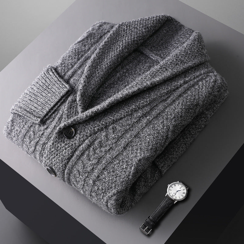 Sebastian Relaxed Fit Cardigan | Shawl Collar Button Front Cardigan