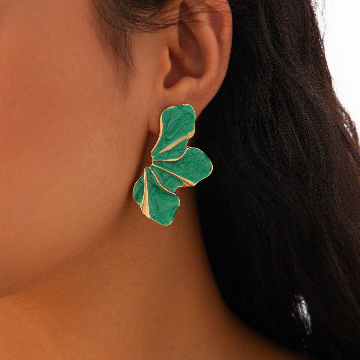 Olivia Floral Enamel Finish Flower Earrings | Gold-Tone Details Earrings